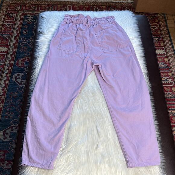 Zara Lilac High Rise Paper Bag Jeans - Picture 7 of 9